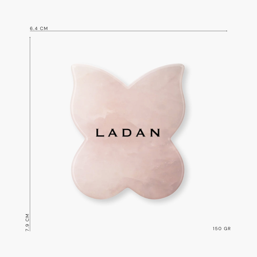 PEMBE KUVARS KRISTAL KELEBEK GUA SHA