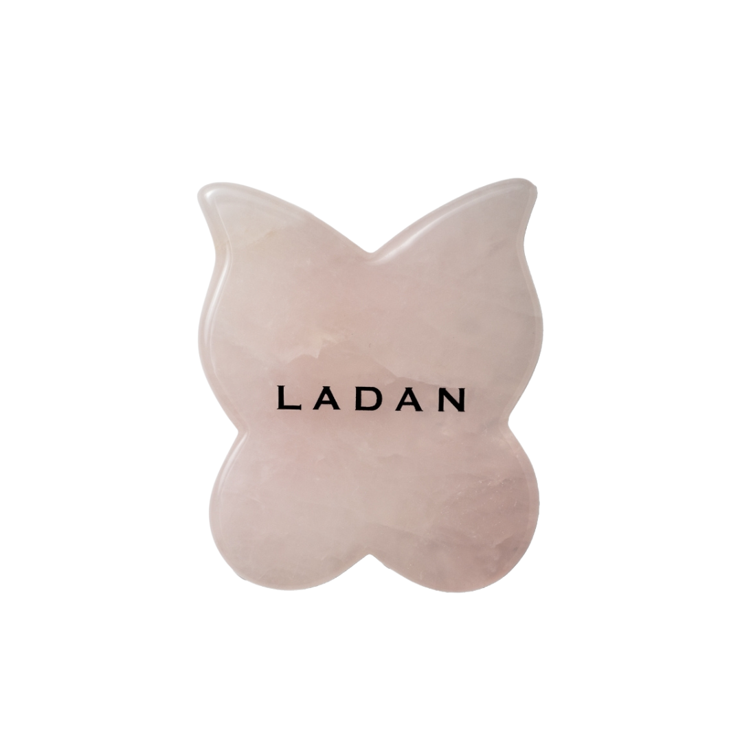  PEMBE KUVARS KRISTAL KELEBEK GUA SHA