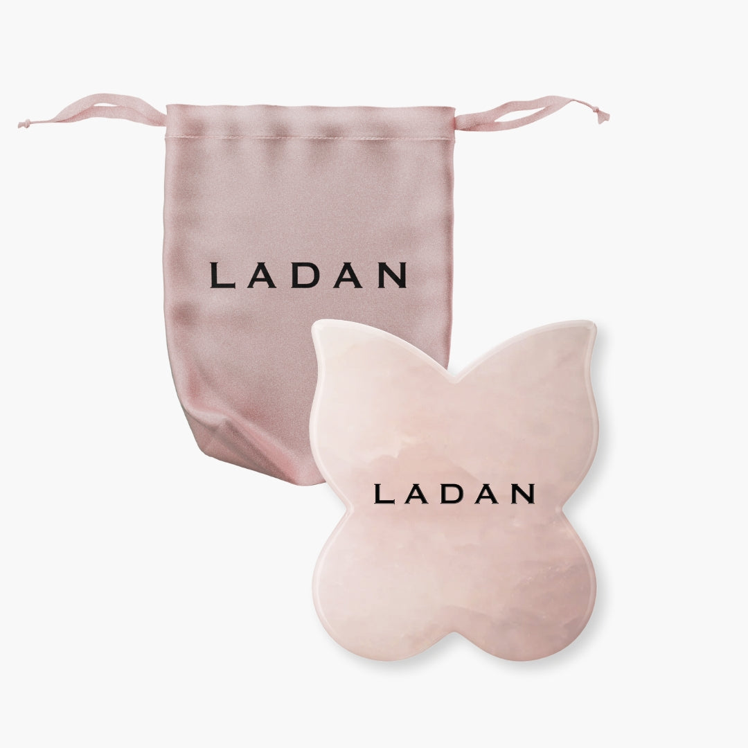  PEMBE KUVARS KRISTAL KELEBEK GUA SHA